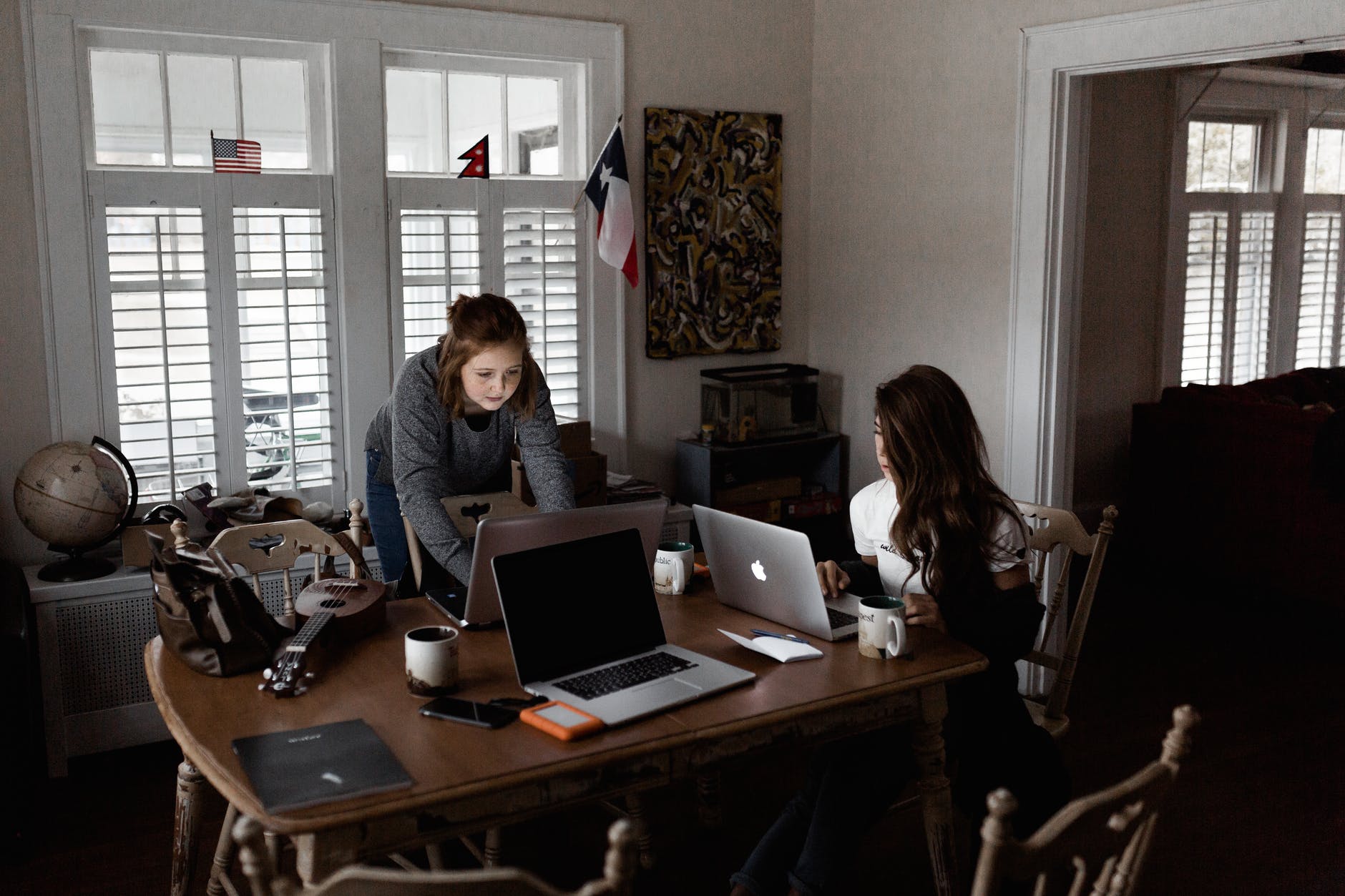 photo of women using laptops